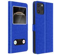 Housse pour iPhone 12 / 12 Pro Étui Intégral Double Fenêtre Support Vidéo Bleu