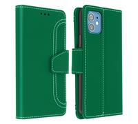 Housse pour iPhone 12 Mini Étui Folio Portefeuille Fonction Support Vert