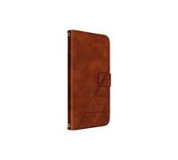 Housse iPhone 14 Portefeuille et Support Vidéo Fermeture Magnétique Marron