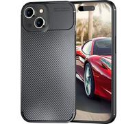 Housse pour iPhone 15 Carbon Optik Case Silicone Housse de protection pour téléphone portable Couverture TPU