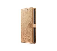 Housse pour iPhone 16e Design Chat et Chien Clapet Portefeuille Dorée