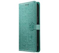 Housse pour iPhone 16e Design Chat et Chien Clapet Portefeuille Vert