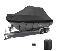 Housse pour Kayak 3m-5.5m Housse pour Canoe Kayak étanche Poussière UV Contre Housse de Protection pour Kayak Couverture Kayak Housse Canoë Housses pour Bateaux(Black,4 m/13ft)