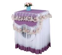 Housse Pour Lave-Linge Housse de machine à laver en dentelle romantique, broderie florale for sèche-linge, décoration d'intérieur, protection for(Purple)