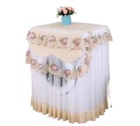 Housse Pour Lave-Linge Housse de machine à laver en dentelle romantique sèche-linge Broderie Florale Décoration d'intérieur Protecteur Housses(Beige)