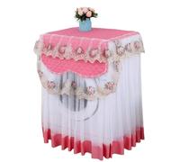 Housse pour lave-linge Housse de machine à laver en dentelle romantique sèche-linge Broderie Florale Décoration d'intérieur Protecteur Housses(Red)