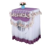 Housse pour lave-linge Housse de machine à laver en dentelle romantique sèche-linge Broderie Florale Décoration d'intérieur Protecteur Housses(Purple)