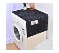 Housse pour lave-linge Housse de protection for Machine à laver, 2 pièces, motif géométrique, en lin, tissu anti-poussière, four à micro-ondes, réfrigérateur Pour lave-linge(Black,XXL 60X150cm)