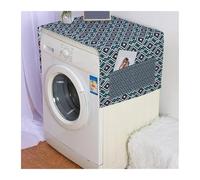 Housse pour lave-linge Housse de protection for Machine à laver, 2 pièces, motif géométrique, en lin, tissu anti-poussière, four à micro-ondes, réfrigérateur Pour lave-linge(Green,XL 55X140cm)