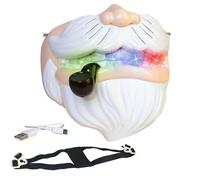 Housse pour le visage du Père Noël - Demi-face avec changement de voix | Changer la couverture du visage LED Cosplay | Jouet facial qui change de voix pour Noël | Couverture faciale LED pour cosplay