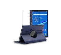 Housse pour Lenovo Tab M10 FHD PLUS 10.3 Support Rotatif 360 PU Cuir , Bleu Foncé + Film VERRE Trempé