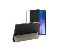 Housse pour Lenovo Tab M10 Plus 10.6 (Gen 3) Smart Case Support Auto-veille, Noir + Film VERRE Trempé