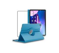 ebestStar - Coque pour Lenovo Tab M10 Plus 10.6 (Gen 3), Etui Rotatif 360, Housse Protection PU Cuir, Bleu + Verre Trempé