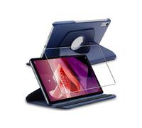 ebestStar Housse pour Lenovo Tab P12 (2023) Support Rotatif 360 PU Cuir, Bleu Foncé + Film VERRE Trempé Bleu Foncé