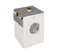 Relaxdays Protection de machine à laver avec poches, polyester, housse lave-linge, sèche-linge, frigo, noir - crème