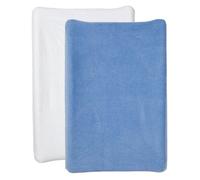 Housse pour matelas à langer Blanc / Bleu Jean - Lot de 2 - Eponge - Housse matelas à langer 50x70 cm