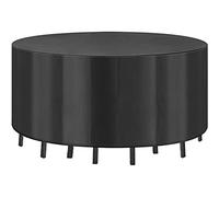 Housse pour Meubles de Jardin Ronde,185x185x85cm Housse de Protection Table de Jardin en Tissu Oxford Robuste pour Salon de Jardin Bâche Housse Ronde Imperméable Anti-UV-Le Noir