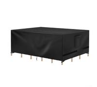 Housse pour meubles de terrasse en matériau imperméable très résistant, sangles latérales réglables pour un ajustement sûr, aérations respirantes pour réduire l'humidité pour une plus longue durée de