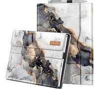 Housse pour Microsoft Surface Pro 7+/Surface Pro 7/Pro 6/Pro 5/Pro 4/Pro 3 - Coque Multi-Angle Ajustables Etui de Protection Fermeture Magn¿¿tique Cover avec Poche de Documents, Marbre Nuageux