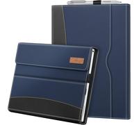 Housse pour Microsoft Surface Pro 7+/Surface Pro 7/Pro 6/Pro 5/Pro 4/Pro 3 - Coque Multi-Angle Ajustables Etui de Protection Fermeture Magn¿¿tique Cover avec Poche de Documents, Bleu/Noir