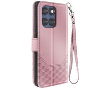 Housse pour Motorola Edge 60 Fusion et Edge 60 Portefeuille Motif 3D Rose champagne
