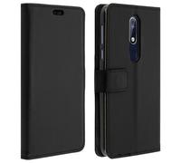 Housse pour Nokia 7.1 Étui Portefeuille Coque Gel Support Vidéoe Noir