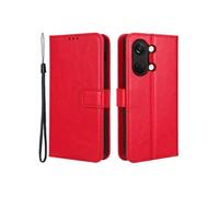 Housse Pour Oneplus Nord 3 5g - Etui Coque Pochette Portefeuille + Film Ecran - Rouge