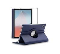 Housse pour Oppo Pad Air Support Rotatif 360 PU Cuir, Bleu Foncé + Film VERRE Trempé