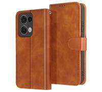 Housse pour Oppo Reno 13 Portefeuille avec Languette Magnétique Marron