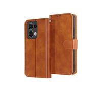 Housse pour Oppo Reno 13 Portefeuille avec Languette Magnétique Marron