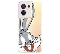 Housse pour OPPO Reno 8 5G Officiel Looney Tunes, Bugs Bunny Silhouette Transparent pour protéger votre téléphone portable Coque en silicone souple avec licence officielle Looney Tunes