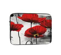 Housse pour ordinateur portable 10-17" Motif coquelicot à encre résistante aux chocs et aux éclaboussures pour MacBook HP Dell Lenovo Asus