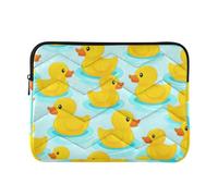 Housse pour ordinateur portable 12" Motif canards jaunes Bleu 14"