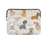 Housse pour ordinateur portable 13-14" Motif chiens mignons Beige