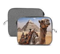 Housse pour ordinateur portable, 13 et 14 pouces, motif pyramide camel, résistant à l'eau, sac de transport pour ordinateur