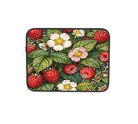 Housse pour ordinateur portable 13" Motif feuilles vert framboise