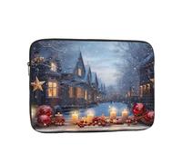 Housse pour ordinateur portable 13 pouces étanche résistant aux chocs Housse de transport pour ordinateur portable Atmosphère de Noël Sac léger pour ordinateur portable