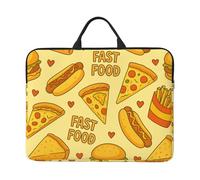 Housse pour ordinateur portable 14" avec fermeture éclair Motif malbouffe de dessin animé