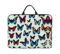 Housse pour ordinateur portable 14" avec imprimé citrouille d'Halloween - Poignée portable, voyage d'affaires, déplacement, poche pour accessoires, Papillon et violoncelle 1, Taille unique