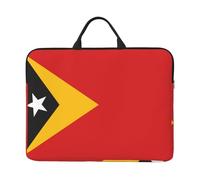 Housse pour ordinateur portable 14" avec motif drapeau du Timor-Leste - Poignée portable, voyage d'affaires, poche pour accessoires pour ordinateur portable, tablette