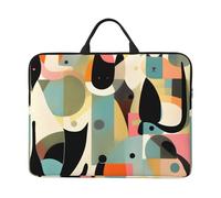 Housse pour ordinateur portable 14" imperméable et résistante aux chocs avec imprimé chat moderne du milieu du siècle, adaptée pour le travail, les voyages d'affaires et les voyages quotidiens.