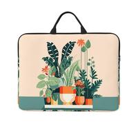 Housse pour ordinateur portable 14" Motif drapeau de la Lituanie - Poignée portable, voyage d'affaires, poche pour accessoires pour ordinateur portable, tablette, Petite plante verte de dessin animé