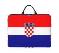 Housse pour ordinateur portable 14" Motif drapeau de la République de Croatie Noir