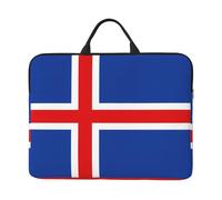 Housse pour ordinateur portable 14" - Motif drapeau de l'Islande avec poignée et fermeture éclair - Idéal pour les voyages, les voyages d'affaires, les trajets quotidiens