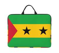 Housse pour ordinateur portable 14" Motif drapeau de Sao Tomé et Principe - Poignée portable, voyage d'affaires, poche pour accessoires pour ordinateur portable, tablette