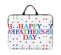 Housse pour ordinateur portable 14" Motif étoiles et Happy Fathers Day - Sac de transport pour voyage d'affaires, bureau - Avec bandoulière et porte-documents