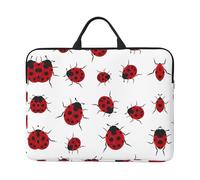 Housse pour ordinateur portable 14" - Motif pingouin avec poignée et fermeture éclair - Idéal pour les voyages, les voyages d'affaires, les trajets, Coccinelle sept étoiles, Taille unique