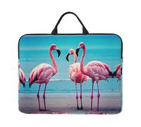 Housse pour ordinateur portable 14 pouces avec impression de planche à neige - Poignée portable, voyage d'affaires, déplacement, poche pour accessoires, Flamingo Beach, Taille unique