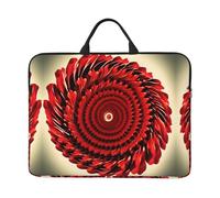 Housse pour ordinateur portable 14 pouces avec imprimé fleurs violettes - Poignée portable, voyage d'affaires, déplacement, poche pour accessoires, Fleur Vortex Spirale, Taille unique