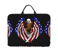 Housse pour ordinateur portable 14 pouces imprimé drapeau britannique - Poignée portable, voyage d'affaires, poche pour accessoires pour ordinateur portable, tablette, Drapeau des États-Unis Aigle